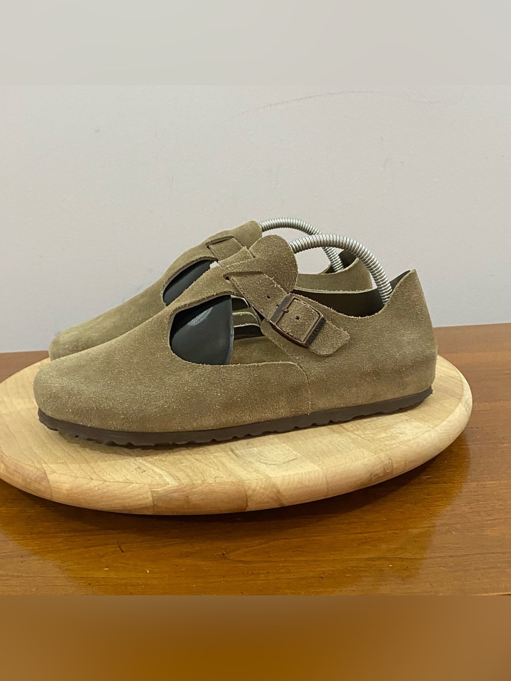 Birkenstock London Taupe Suede Clogs Shoes Loafers Mules Women’s Sz Sz 9-9.5 - Picture 4 of 14